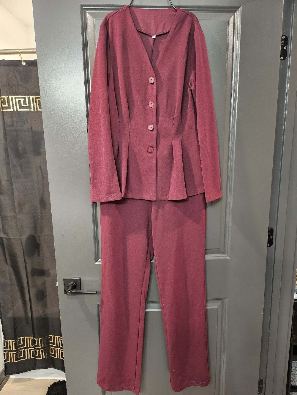 Burgundy Pantsuit